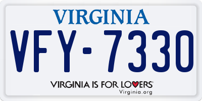 VA license plate VFY7330