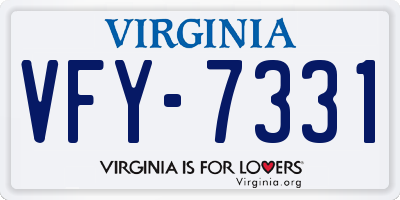 VA license plate VFY7331