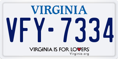 VA license plate VFY7334