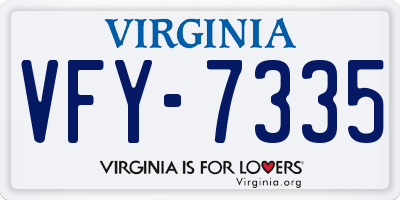 VA license plate VFY7335