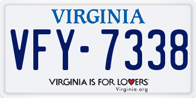 VA license plate VFY7338