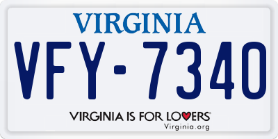 VA license plate VFY7340
