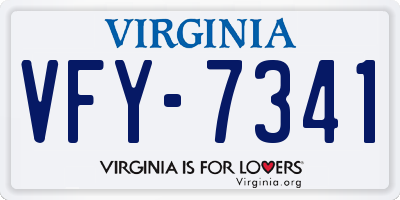 VA license plate VFY7341