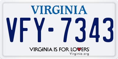 VA license plate VFY7343