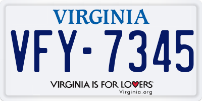 VA license plate VFY7345
