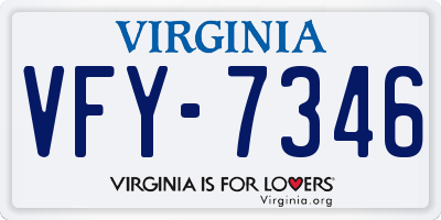 VA license plate VFY7346