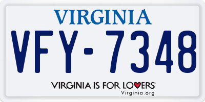 VA license plate VFY7348