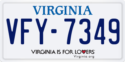 VA license plate VFY7349