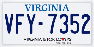 VA license plate VFY7352