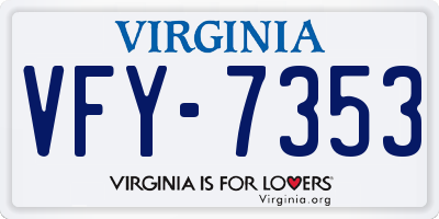 VA license plate VFY7353
