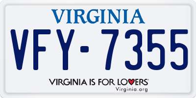 VA license plate VFY7355