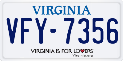 VA license plate VFY7356