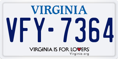 VA license plate VFY7364
