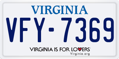 VA license plate VFY7369