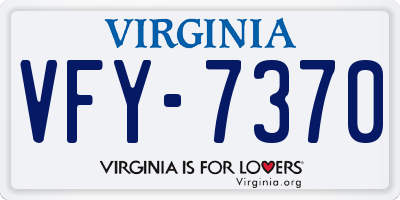 VA license plate VFY7370