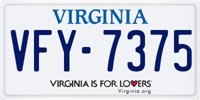 VA license plate VFY7375