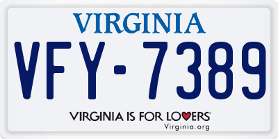 VA license plate VFY7389