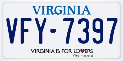VA license plate VFY7397