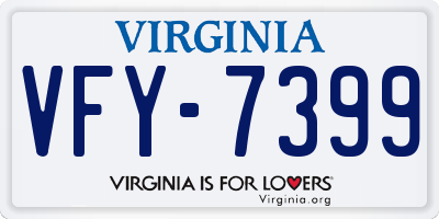VA license plate VFY7399