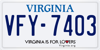 VA license plate VFY7403