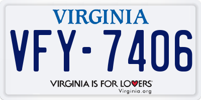 VA license plate VFY7406