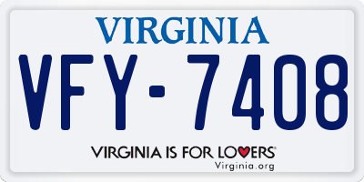 VA license plate VFY7408