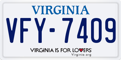 VA license plate VFY7409