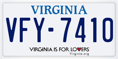 VA license plate VFY7410
