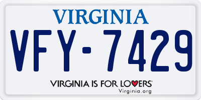 VA license plate VFY7429