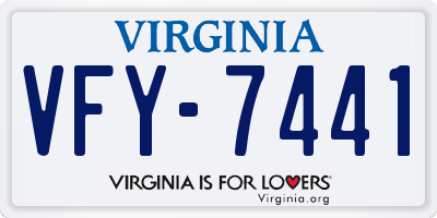 VA license plate VFY7441