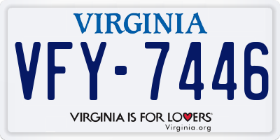 VA license plate VFY7446