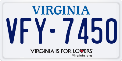 VA license plate VFY7450