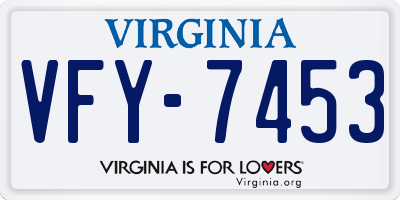 VA license plate VFY7453