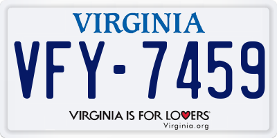 VA license plate VFY7459