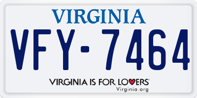 VA license plate VFY7464