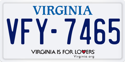VA license plate VFY7465