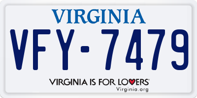 VA license plate VFY7479
