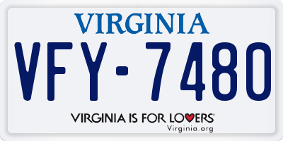 VA license plate VFY7480
