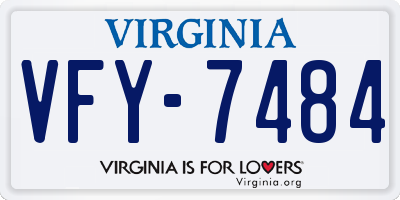 VA license plate VFY7484