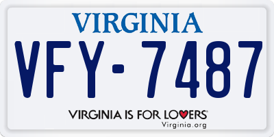 VA license plate VFY7487