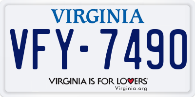 VA license plate VFY7490