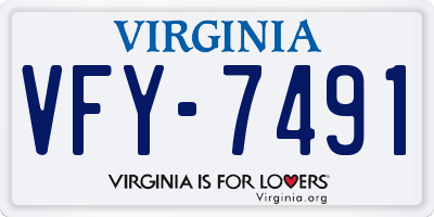 VA license plate VFY7491