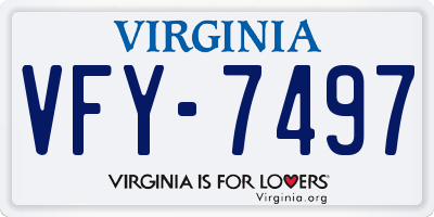 VA license plate VFY7497
