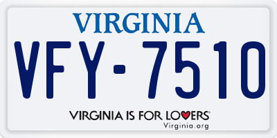 VA license plate VFY7510