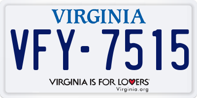 VA license plate VFY7515