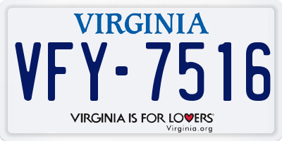 VA license plate VFY7516