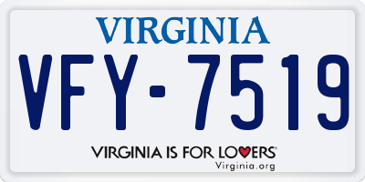 VA license plate VFY7519