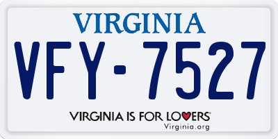 VA license plate VFY7527
