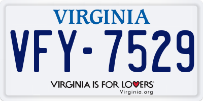 VA license plate VFY7529