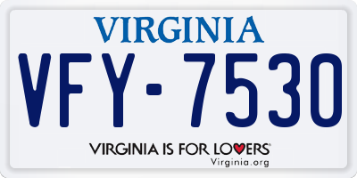 VA license plate VFY7530